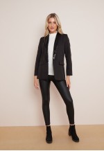 Black Sequin Lapel Blazer