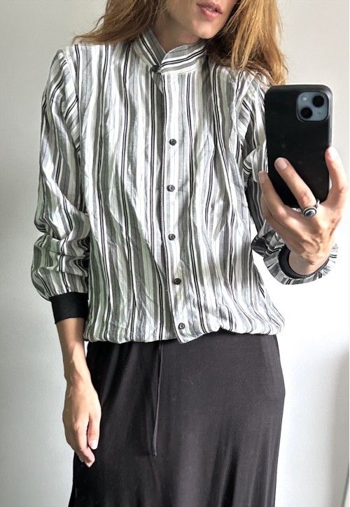 80s Striped Bomber Jacket - Large