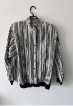 80s Striped Bomber Jacket - Large