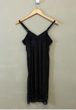 Vintage Y2K Lace Slip Dress Black With Floral Details