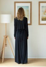 Black maxi long cut out sleeves dress