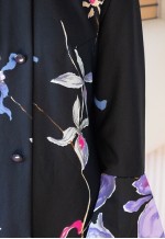 Black floral wide sleeve maxi dress