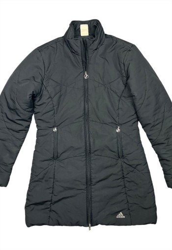 Vintage Ladies Black Padded Longline Jacket
