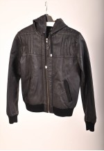 Vintage 00s real leather hoodie jacket