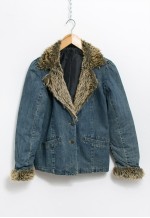 Insulated denim jacket vintage y2k Penny Lane faux fur women
