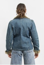 Insulated denim jacket vintage y2k Penny Lane faux fur women